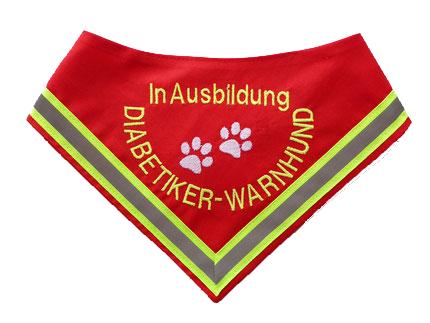Halstuch für Diabetikerwarnhunde, Diabetiker, Diabetes, Hundehalstuch, Warnhund, In Ausbildung.
