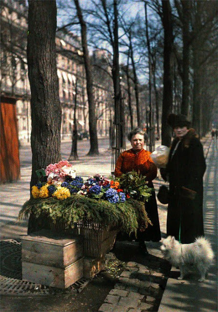 musée Albert Kahn, avenue Hoche, Paris, marchandes de fleurs