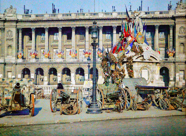 canons allemands, place de la Concorde, Paris, 1918, musée Albert Kahn