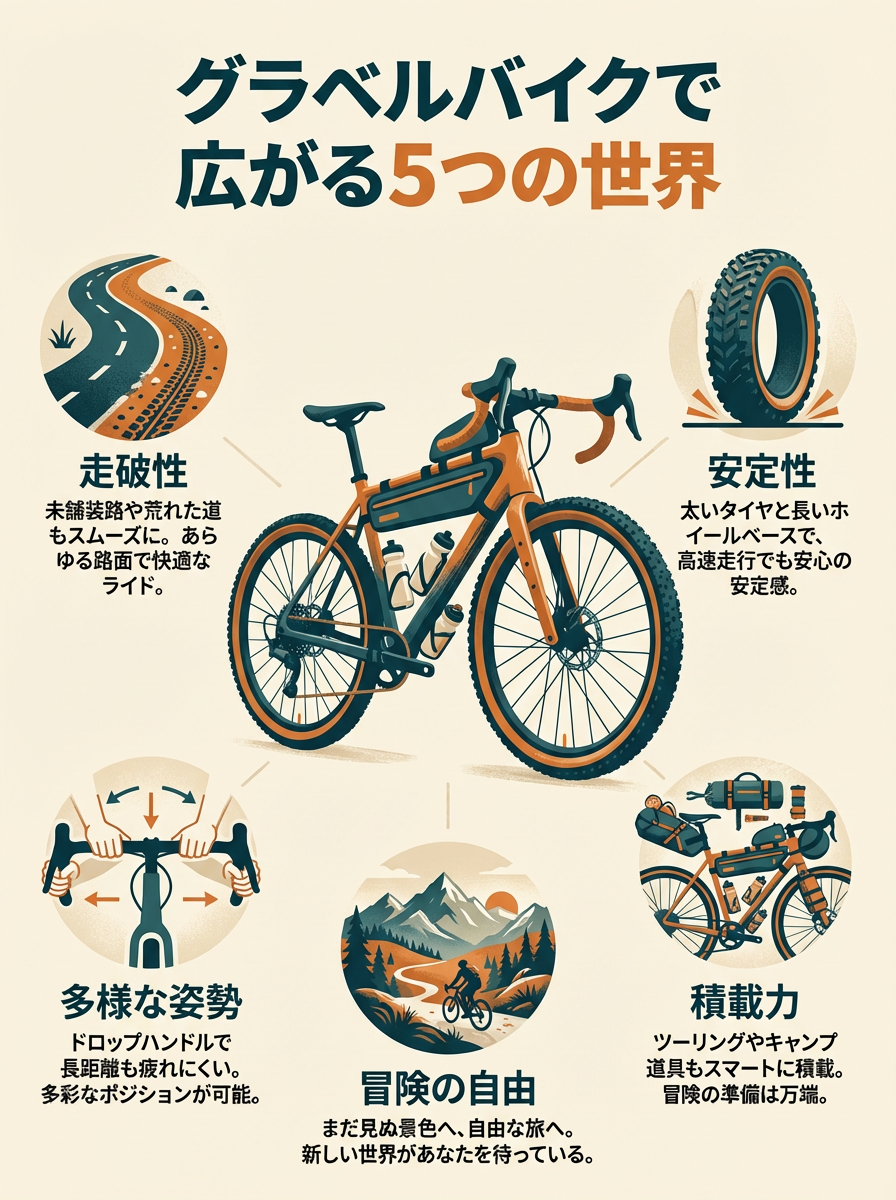 グラベルバイクで広がる5つの世界