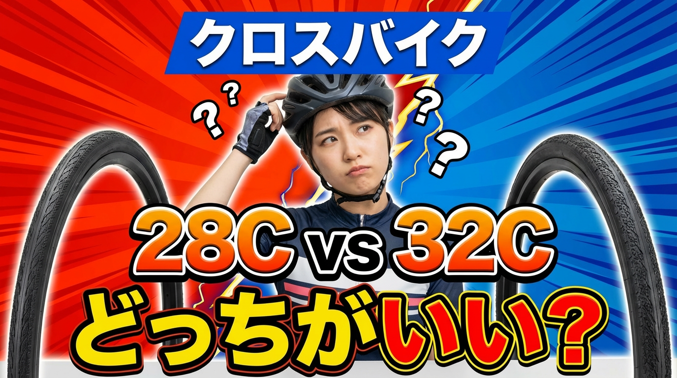 【700×28C vs 32C】クロスバイクのタイヤ太さはどっち？用途別ベストサイズとおすすめタイヤ3選