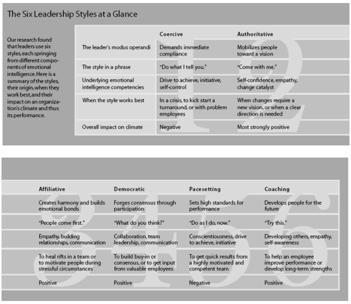 buy online Goleman Leadership Style Quiz Printable