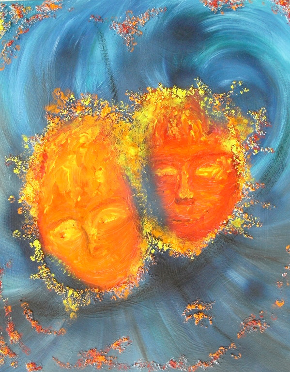 Two Faces | 40x50 cm | Mixed Media auf Leinwand | CHF 430.-