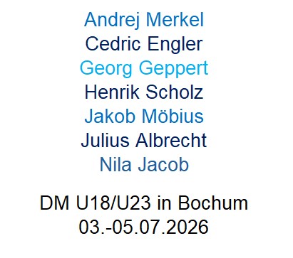 Vorschau: Deutsche Jugend U18-/Junioren-Meisterschaften
