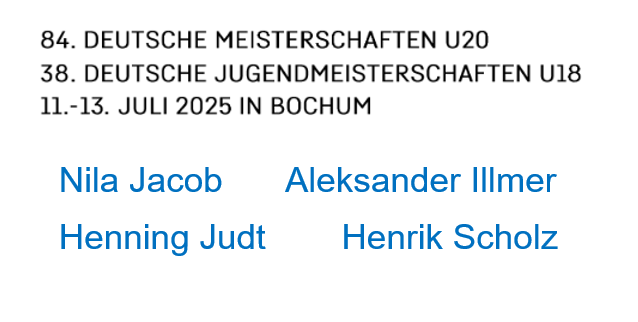 Vorschau: DM U18/U20 in Bochum