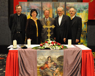 Besuch aus Deutschland: Bischof Schindehütte,  Oberkirchenrätin  Fecht, Oberkirchenrat Oppenheim mit Pfarrer Michael Bauer und Pastor Peter Kruse