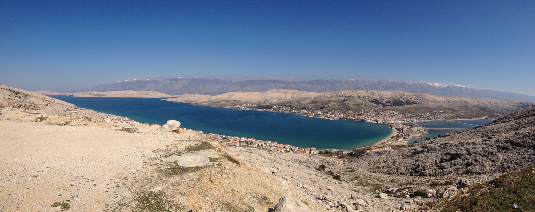 view to Pag city (15min away from Povljana)