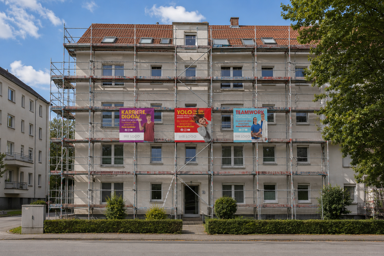 Jetzt sichtbar werden – mit der #werdeMaler-Gerüstplanenaktion 2026