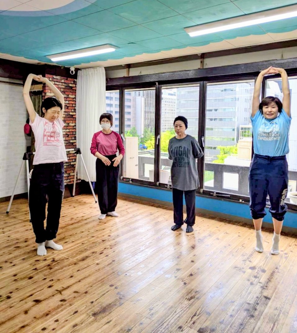 着替えてウォームアップ