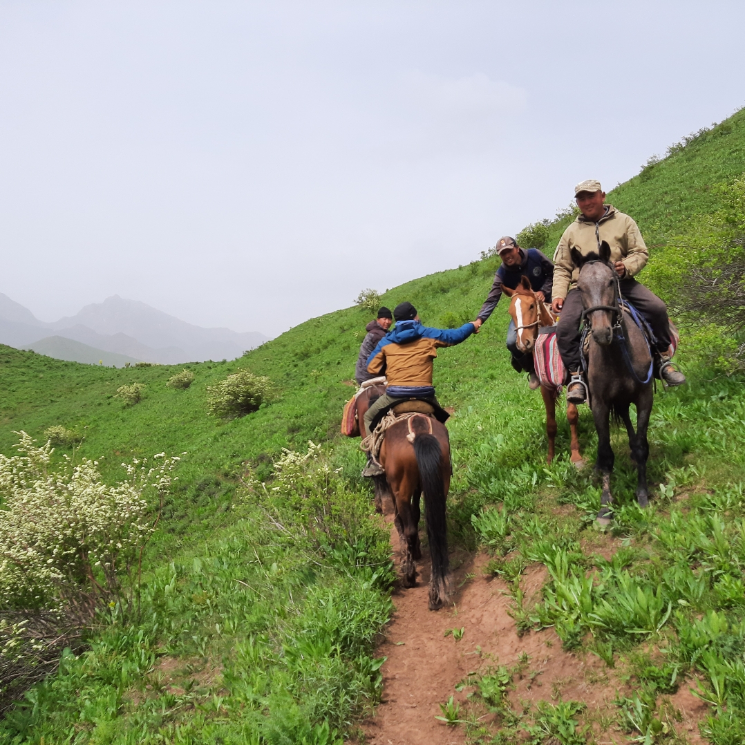 Meeting Nomads while Horse Riding   in Southern Kyrgyz mountains