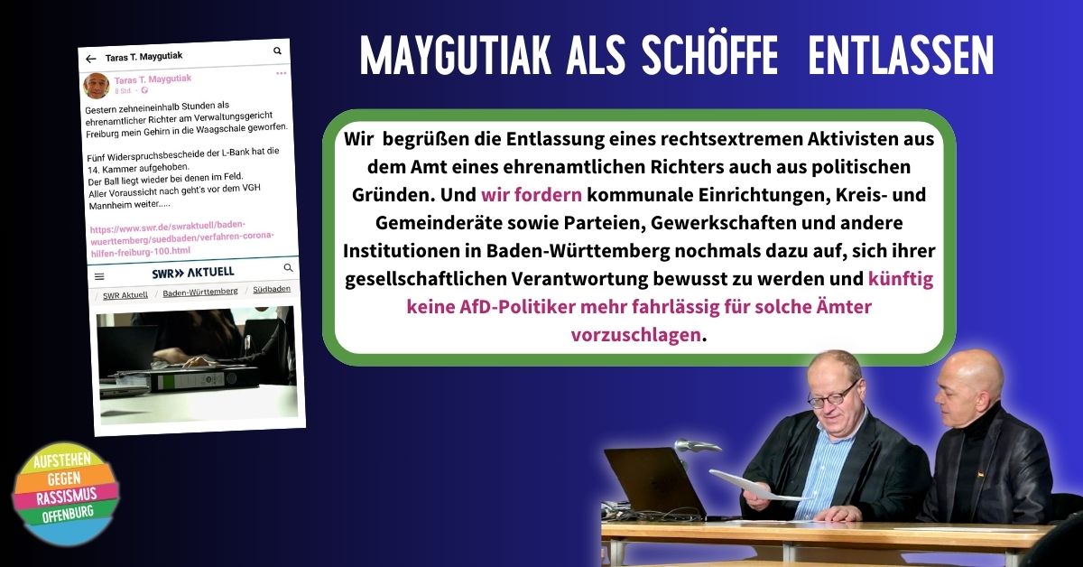 Taras Maygutiak als Schöffe entlassen