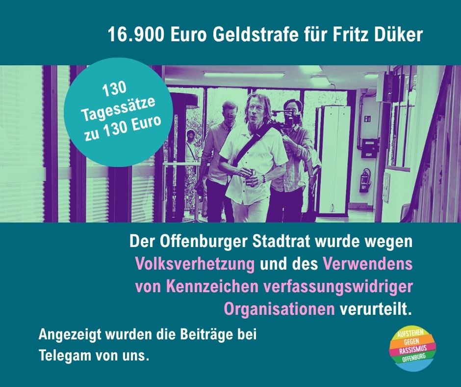 Düker zu hoher Geldstrafe verurteilt