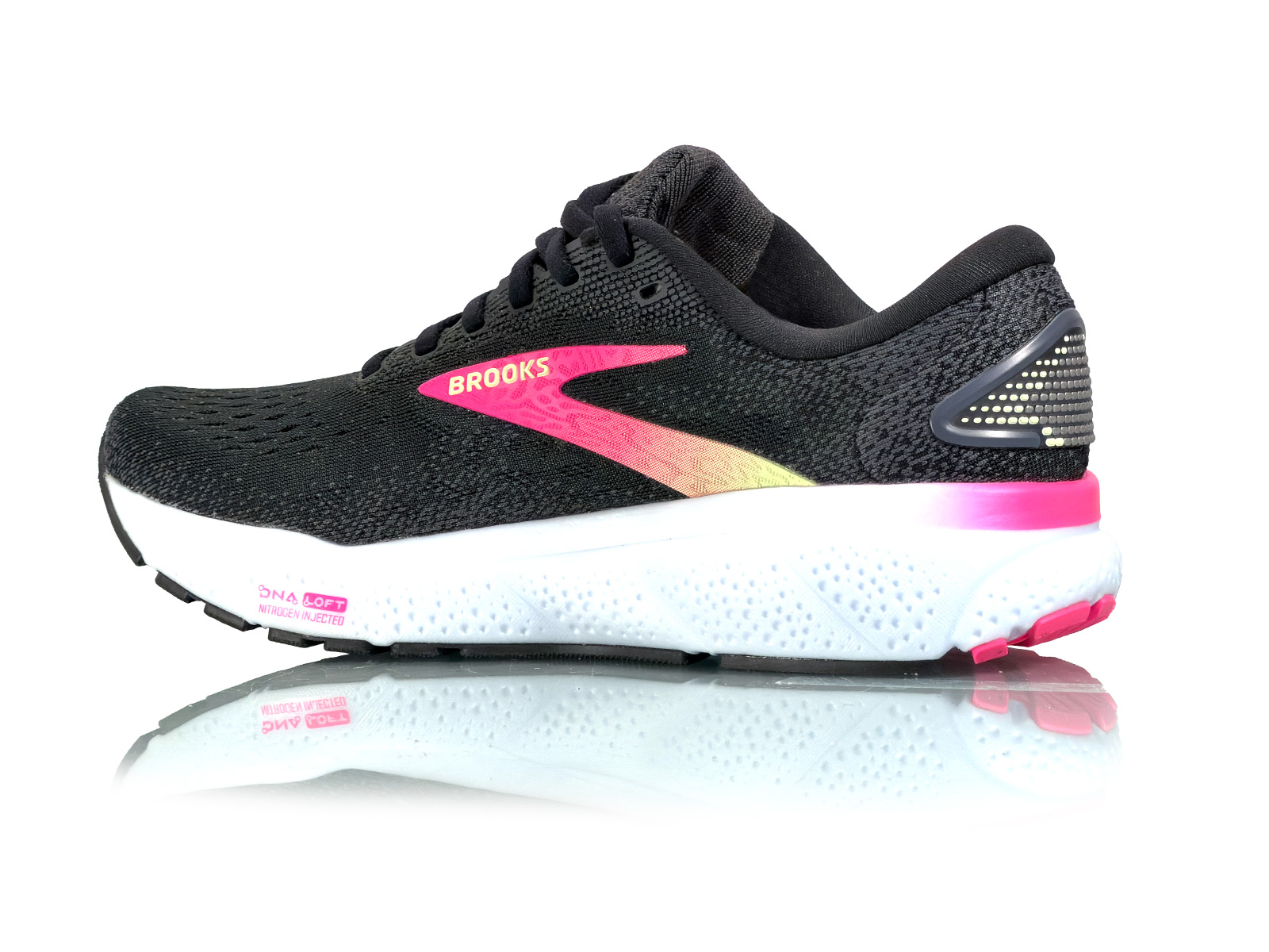 Brooks Ghost 16 Black/Pink/Yellow