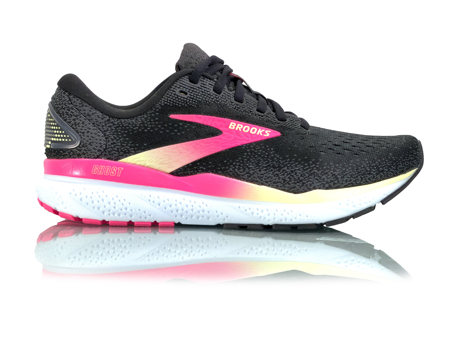 Brooks Ghost 16 Black/Pink/Yellow