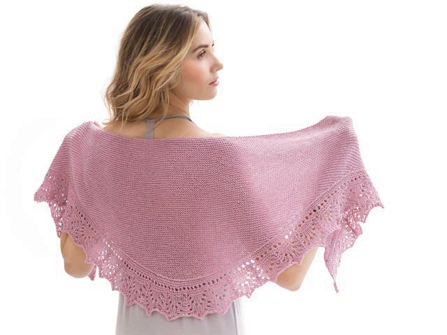 SQUALL SHAWL Designed by Linda Voss Plummer; 3 Knäuel Kiwi Lace, Aurora Pink