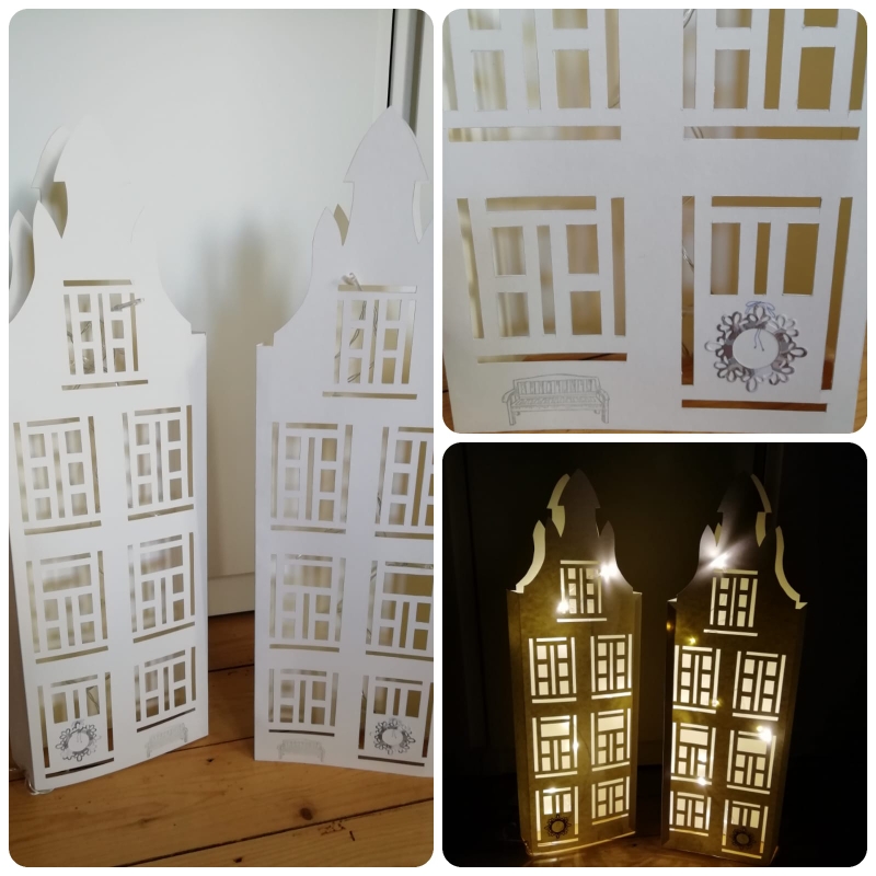 Großes Lichthaus aus Papier ( Beleuchtung mit Lichterkette), Kauf ohne Licht, 6€.