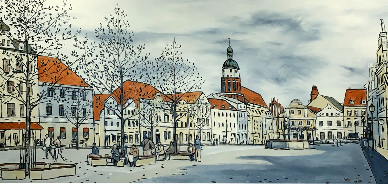 "Blick auf den Altmarkt" 2019. 120 x 60 cm