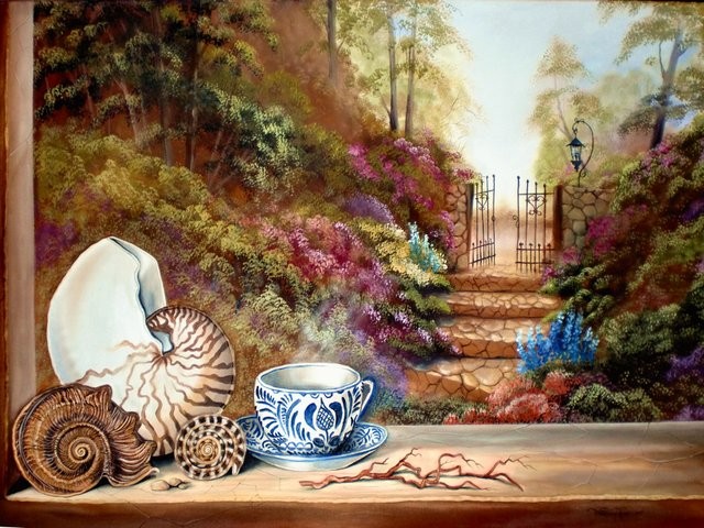 "Té y Caracoles, 2011" 50 x 70 cm.