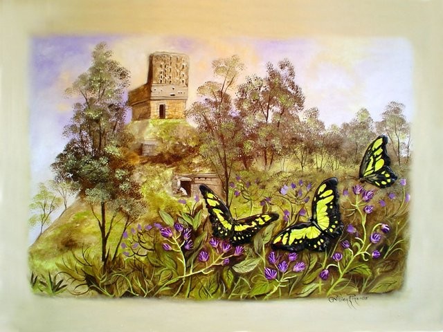 "El Mirador de Labná, 2005" 50 x 70 cm.