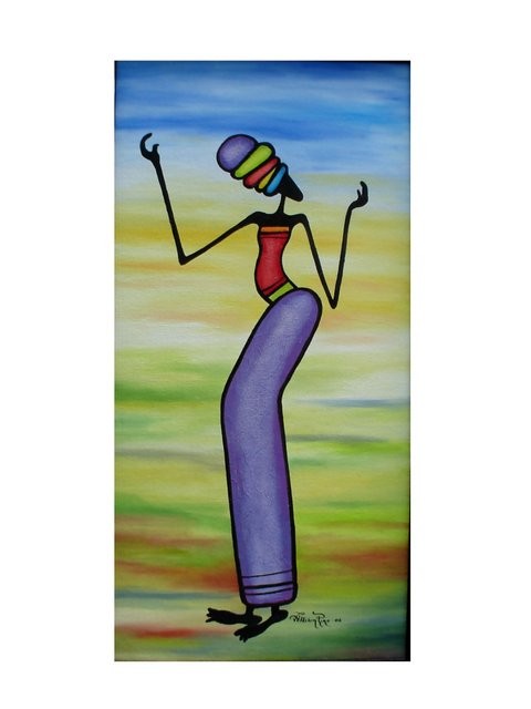 "Mujer Africana1, 2006" 30 x 70 cm (Estilo Gakonga)