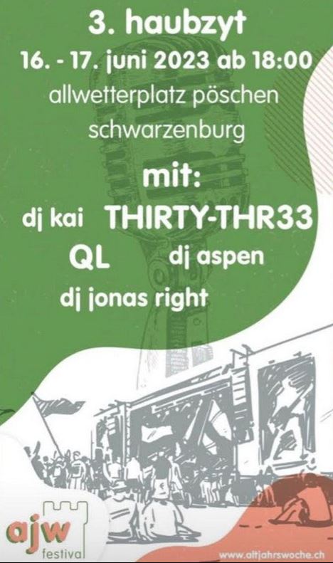 Flyer ajw Festival DJ Schwarzenburg 2023
