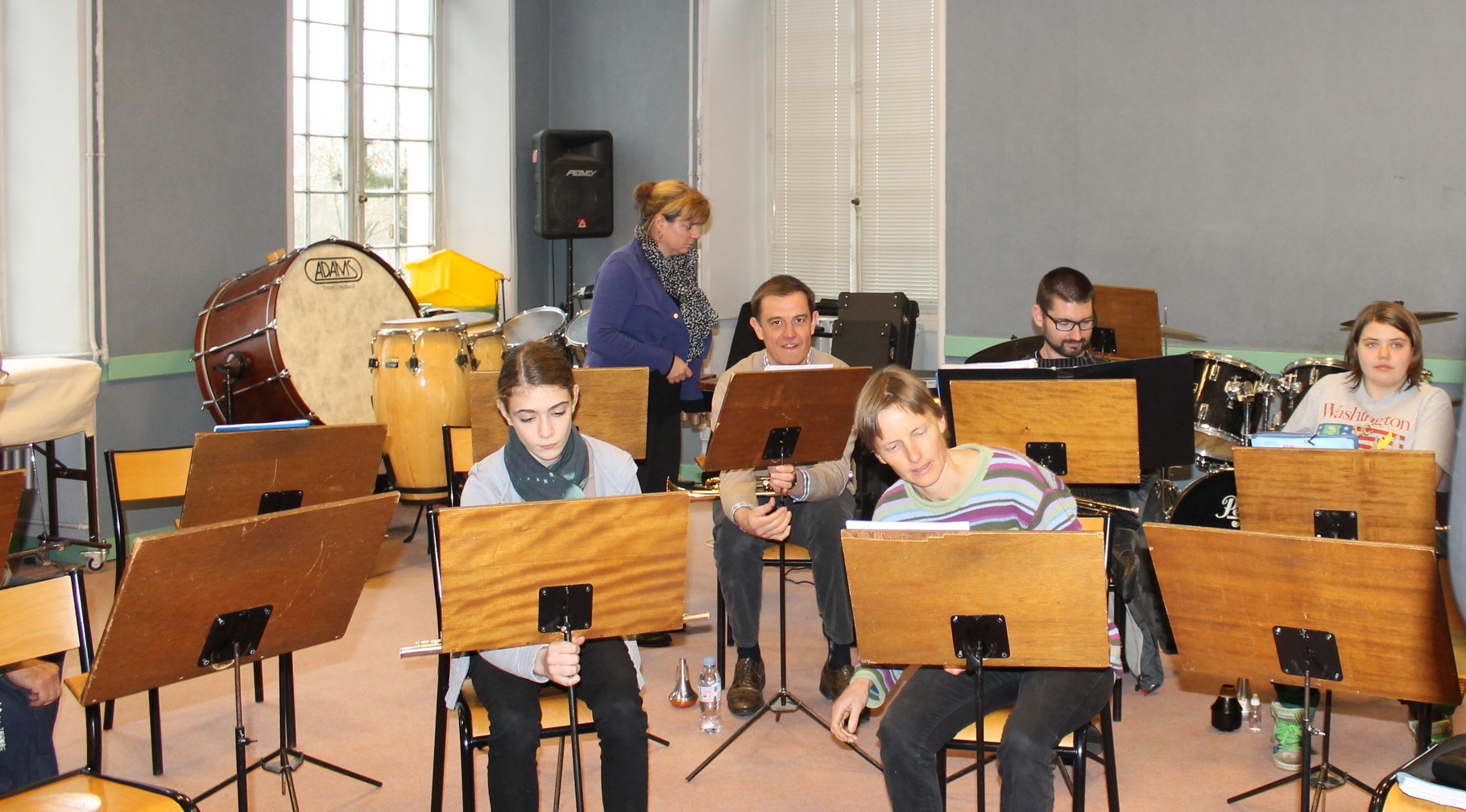 Répétition à l'Ensemble instrumental de l'Ecole de musique du canton de Saint-Alban-Leysse et de La commune de La Ravoire pour le concert de Printemps