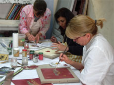 Tempera sur toile de lin