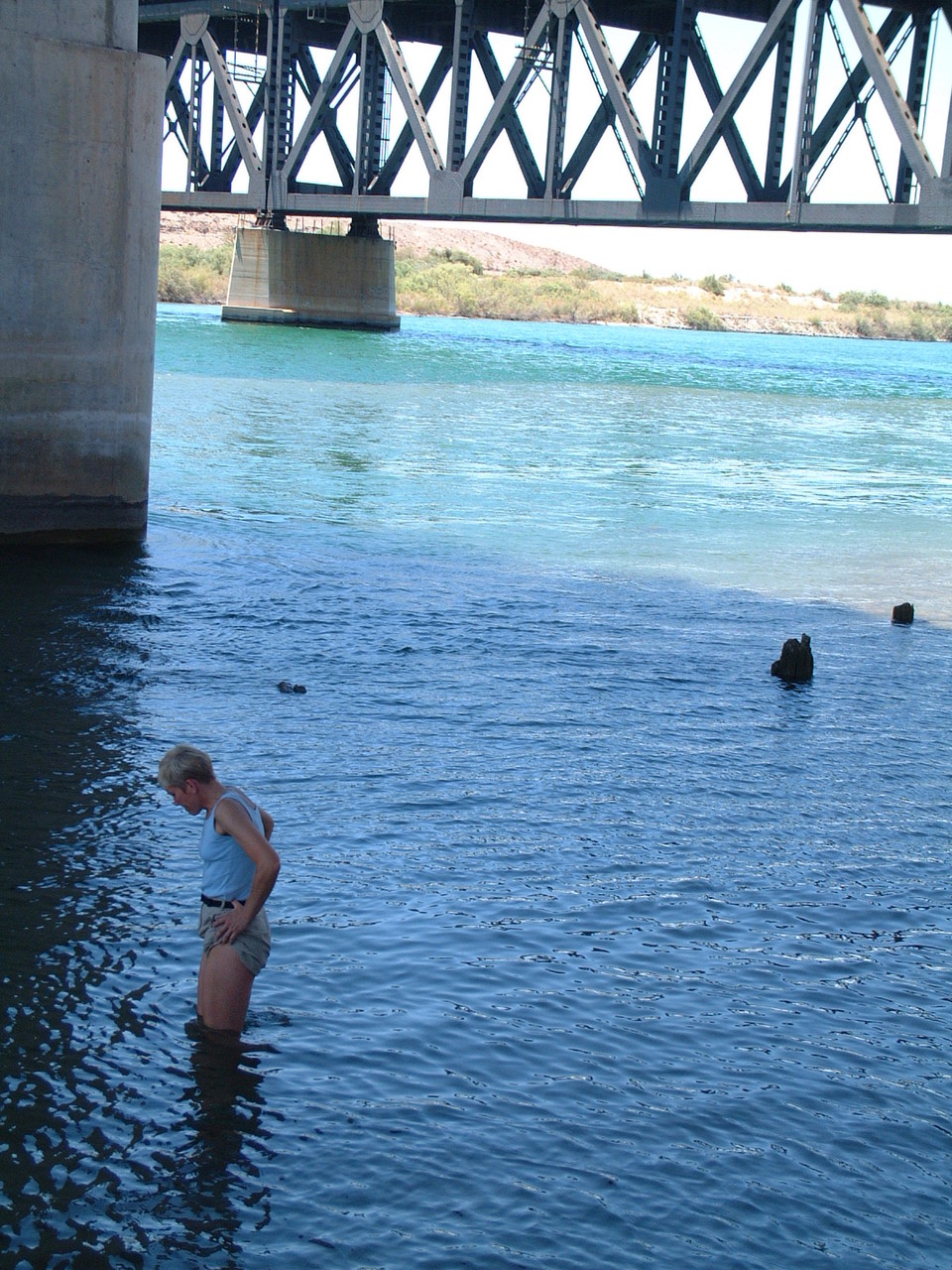 Fussbad im Colorado River