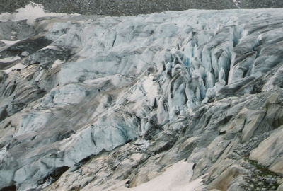 Detailopname van de Rhonegletscher