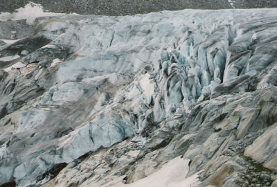 Detailopname van de Rhonegletscher