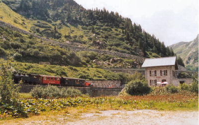 Stoomtrein DFB in Gletsch