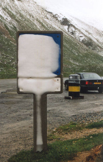 Informatiebord op de pashoogte van de Albulapasweg