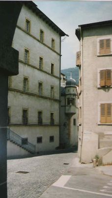 Een stadsgezicht van Brig, foto 1995