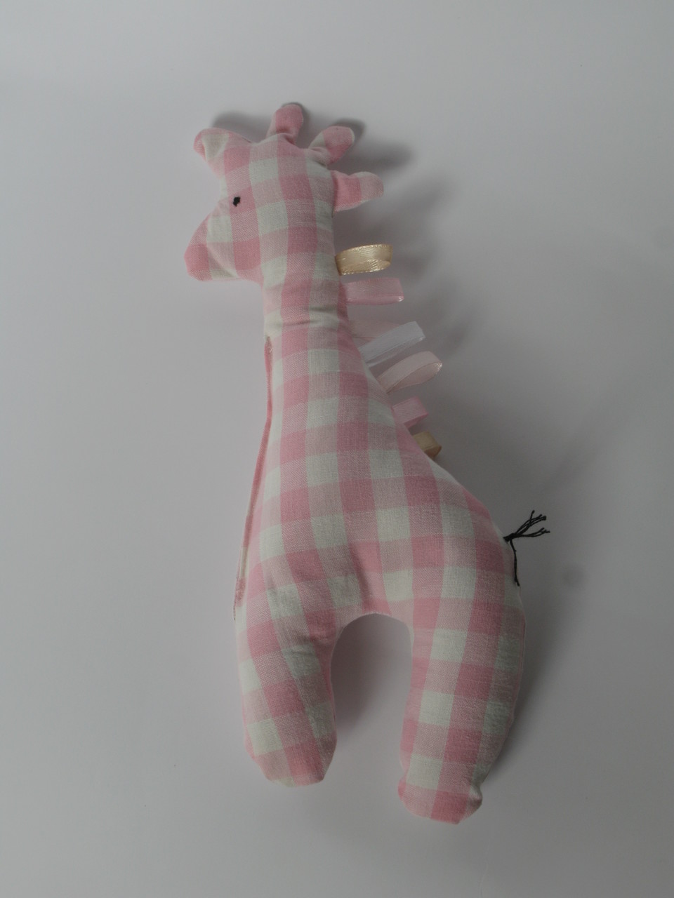 Doudou girafe rose 