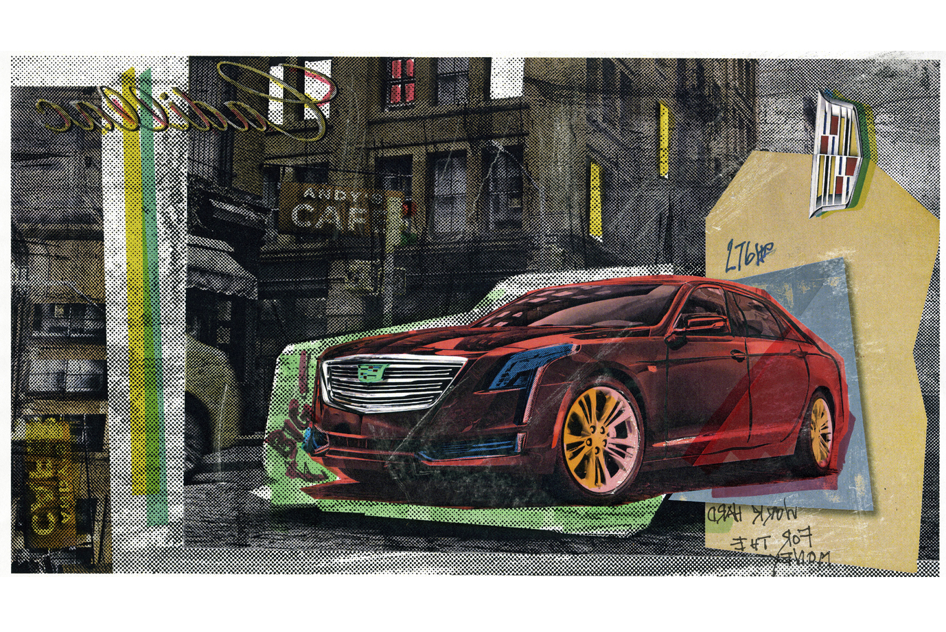 Illustration Cadillac "Letters to Andy Warhol"