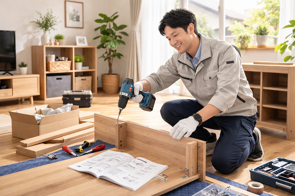 家具組み立てサポートの作業イメージ