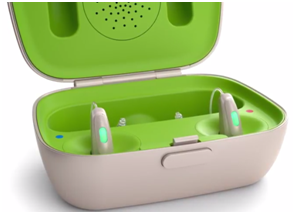 charger les appareils auditifs Phonak , les diodes s'allument