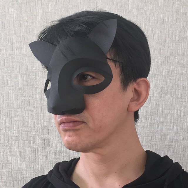 林たけおのペーパークラフト猫面