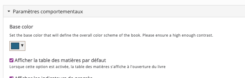 Couleur dominante d'Interactive Book : bleu pétrole