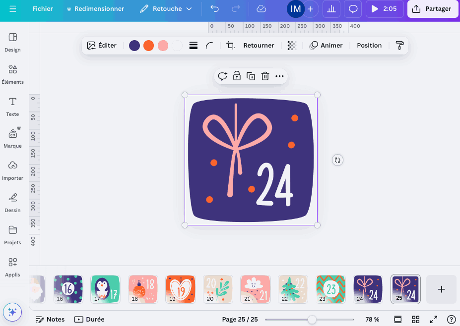 Animer les icônes dans Canva