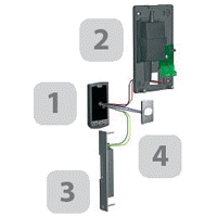 Zutrittssstem Zutrittskontrolle Paxton Access Compact Switch2 Net2 Keylock RFID Tastaturleser Mifare Reader Transponder schematisch