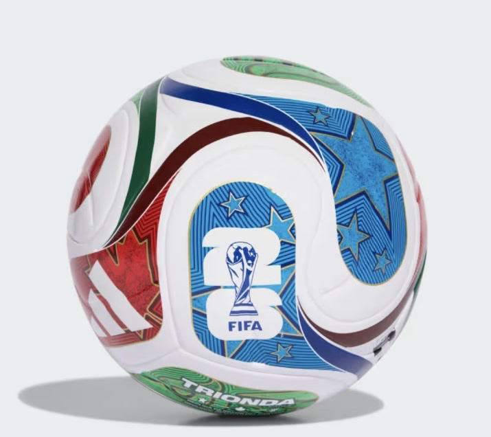 TRIONDA, Ballon de la Coupe du Monde 2026, de Football, TRIONDA, Ball of the World Cup 2026, of Football - Image transmise sur Internet par Adidas, image transmitted on Internet by Adidas