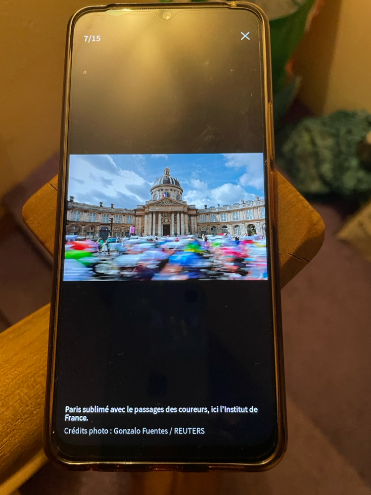 Photographie de l’écran, Samedi 3 Août 2024, JO Paris 2024, Le Figaro- Photography of the screen, Saturday, the 3rd of August, 2024, JO Paris 2024, Le Figaro