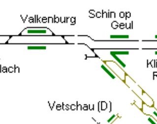 Spoorkaart van Valkenburg en Schin op Geul