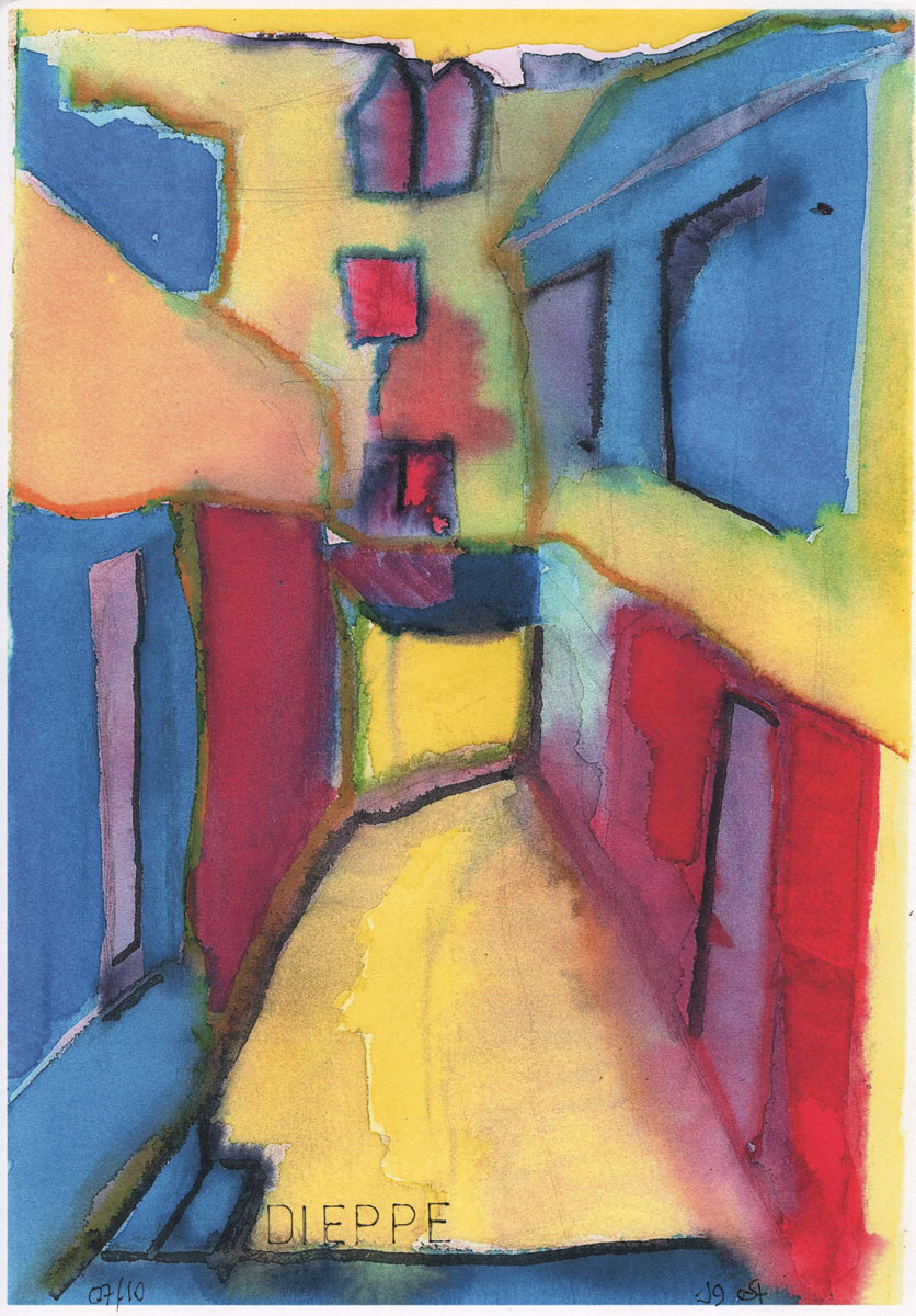 Dieppe Le Pollet encre sur carte 30x20 2019 (Edition)