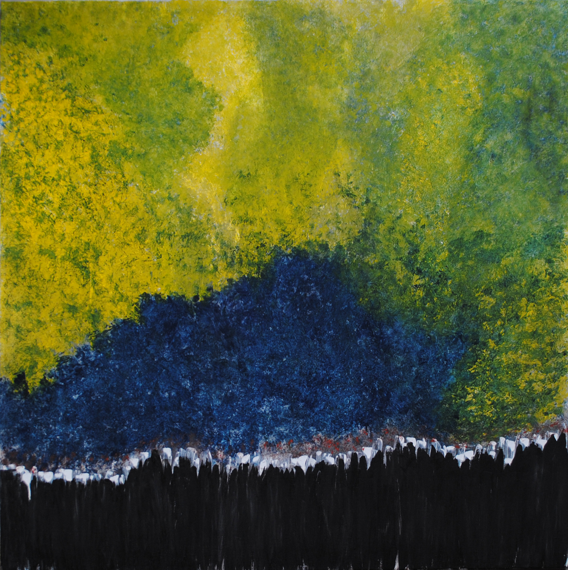 Canopée tempera sur toile de lin 80x80 cm 2019