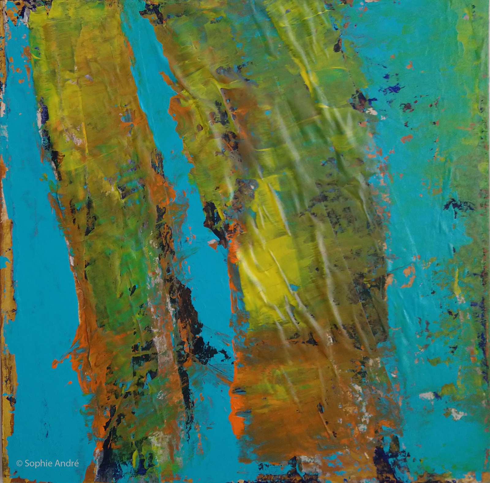 My Forest Acrylique collage papier sur panneau de bois - 40 *40 cm 2023