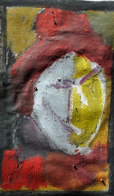 Petit Portrait Femme Chenille 21x15 cm dessin au crayon à la cire sur papier canson 2015