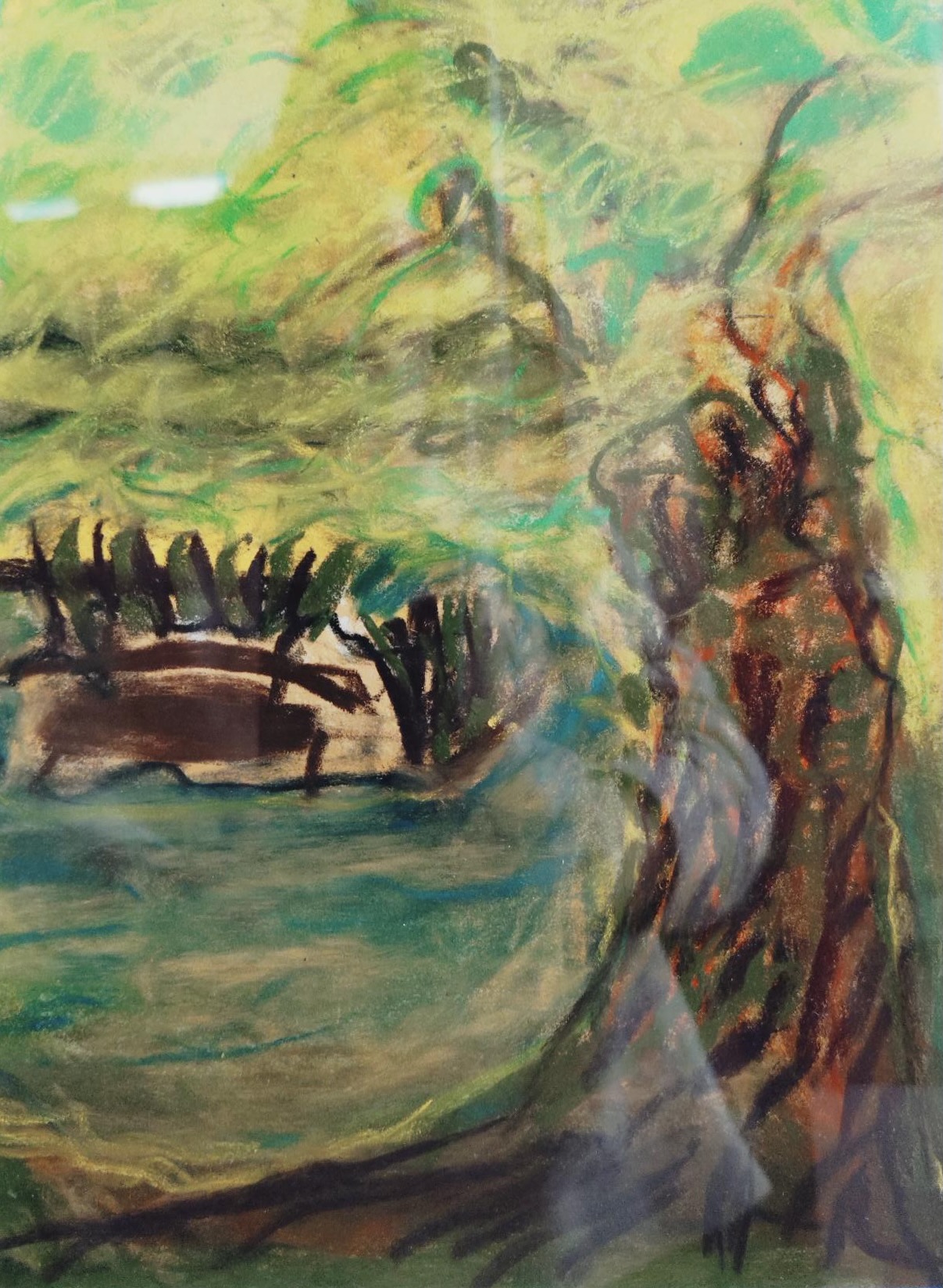 Paysage 2024 pastel sec  2024 Dieppe parc des canadiens 24*30 cm