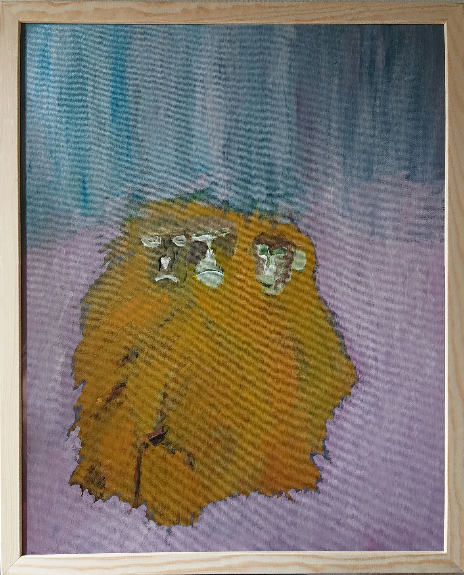 Macaques de Barbarie 1 50x40 cm acrylique sur carton entoilé 2019